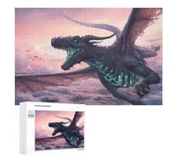 Puzzle pour Adolescents 1000 PCS Dragon Soaring Through Clouds at Sunset Casse-tête pour Adultes Jeux Familiaux Analyse Et Logique Activités Ludiques À La Maison 1000 PCS