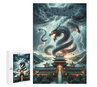 Puzzle pour Adolescents 1000 PCS Dragon Temple Stormscape Puzzle pour Adultes Jeux Relaxants pour Améliorer La Mémoire Cadeaux d'anniversaire Et De Noël Uniques 1000 PCS