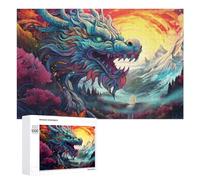 Puzzle pour Adolescents 1000 PCS Dragon's Majesty A Mythical Landscape Casse-tête pour Adultes Jeux Familiaux Analyse Et Logique Activités Ludiques À La Maison 1000 PCS