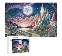 Puzzle pour Adolescents 1000 PCS Enchanted Castle Under A Starry Sky Puzzle pour Adultes - Jeu Manuel - Décoration Murale - Cadeaux Uniques pour Anniversaire Et Noël 1000 PCS