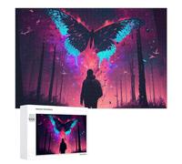 Puzzle pour Adolescents 1000 PCS Enchanted Forest with Giant Butterfly Puzzle pour Adultes Jeux Amusants Cadeaux De Décoration Parfaits pour Les Amis Et La Famille 1000 PCS