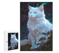 Puzzle pour Adolescents 1000 PCS Enchanted White Cat Puzzle pour Adultes Jeux De Détente Décoration Parfaite Cadeaux d'anniversaire Et Cadeaux Uniques 1000 PCS