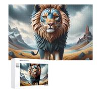 Puzzle pour Adolescents 1000 PCS Fantasy Lion in Desert Landscape Puzzle pour Adultes Jeux Relaxants pour Améliorer La Mémoire Cadeaux d'anniversaire Et De Noël Uniques 1000 PCS
