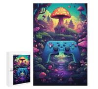Puzzle pour Adolescents 1000 PCS Fantasy Mushroom Forest with Controller -2 Puzzle pour Adultes - Jeu Manuel - Décoration Murale - Cadeaux Uniques pour Anniversaire Et Noël 1000 PCS