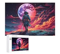 Puzzle pour Adolescents 1000 PCS Fantasy Samurai Moonlit Journey Puzzle pour Adultes Jeux Relaxants pour Améliorer La Mémoire Cadeaux d'anniversaire Et De Noël Uniques 1000 PCS