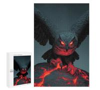 Puzzle pour Adolescents 1000 PCS Fiery Owl Perched on Lava Rock Puzzle pour Adultes - Jeu Manuel - Décoration Murale - Difficile Et Stimulant 1000 PCS