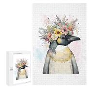 Puzzle pour Adolescents 1000 PCS Floral Emperor Penguin Art Puzzles pour Adolescents - Jouets Anti-Stress - Assemblage De Motifs - Cadeaux Uniques pour Anniversaire Et Noël 1000 PCS