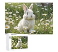 Puzzle pour Adolescents 1000 PCS Floral Field Bunny -1 Puzzle pour Adultes Jeux Amusants Cadeaux De Décoration Parfaits pour Les Amis Et La Famille 1000 PCS