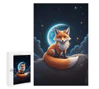 Puzzle pour Adolescents 1000 PCS Fox Under The Moonlight Puzzle pour Adultes Jeux Relaxants, Amusants Et Humoristiques Cadeaux d'anniversaire Uniques 1000 PCS