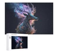 Puzzle pour Adolescents 1000 PCS Galactic Deer Cosmic Artwork -7 Puzzle pour Adultes Jeux Amusants Cadeaux De Décoration Parfaits pour Les Amis Et La Famille 1000 PCS