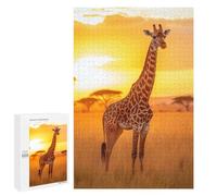 Puzzle pour Adolescents 1000 PCS Giraffe at Sunset Puzzles pour Adultes Jeux De Bricolage Analyse Et Logique Jeu Stimulant Cadeaux 1000 PCS