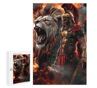Puzzle pour Adolescents 1000 PCS Gladiator Vs. Lion Epic Battle -2 Puzzles pour Adultes Découpe De Précision Stimule Le Cerveau Jeu Amusant Et Stimulant pour Toute La Famille 1000 PCS