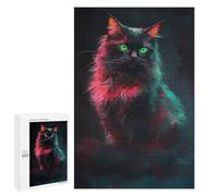 Puzzle pour Adolescents 1000 PCS Glowing Neon Cat Art Print-9 Puzzles pour Adultes Découpe De Précision Stimule Le Cerveau Jeu Amusant Et Stimulant pour Toute La Famille 1000 PCS