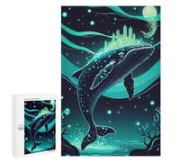 Puzzle pour Adolescents 1000 PCS Glowing Whale Cityscape Crown Jeux De Puzzle en Famille pour S'amuser en Famille Cadeaux d'anniversaire Et Cadeaux Uniques 1000 PCS