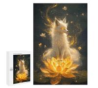 Puzzle pour Adolescents 1000 PCS Golden Fox on Lotus Puzzles pour Adultes - Décoration Murale - Idée pour Passer Le Temps À La Maison - Anniversaire, Noël 1000 PCS