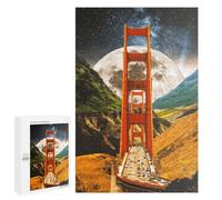 Puzzle pour Adolescents 1000 PCS Golden Gate Moonlit Journey Puzzle pour Adultes - Jeu Manuel - Décoration Murale - Cadeaux Uniques pour Anniversaire Et Noël 1000 PCS