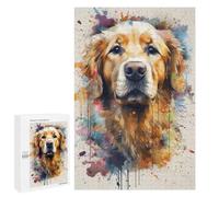 Puzzle pour Adolescents 1000 PCS Golden Retriever Watercolor Puzzle pour Adultes Jeux Relaxants, Amusants Et Humoristiques Cadeaux d'anniversaire Uniques 1000 PCS