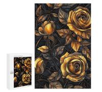 Puzzle pour Adolescents 1000 PCS Golden Rose Bouquet Puzzle pour Adultes - Jeu Manuel - Décoration Murale - Difficile Et Stimulant 1000 PCS