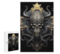Puzzle pour Adolescents 1000 PCS Golden Skull Cthulhu Puzzles pour Adolescents - Jouets Anti-Stress - Assemblage De Motifs - Cadeaux Uniques pour Anniversaire Et Noël 1000 PCS