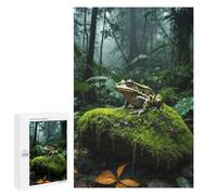 Puzzle pour Adolescents 1000 PCS Green Frog on Mossy Rock Puzzles pour Adolescents - Jouets Anti-Stress - Améliore La Mémoire - Idéal comme Cadeau 1000 PCS