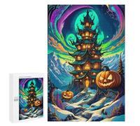Puzzle pour Adolescents 1000 PCS Halloween Haunted Castle Puzzle pour Adultes - Jeu Manuel - Décoration Murale - Cadeaux Uniques pour Anniversaire Et Noël 1000 PCS