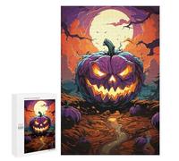 Puzzle pour Adolescents 1000 PCS Halloween Pumpkin Full Moon Jeux De Puzzle en Famille pour S'amuser en Famille Cadeaux d'anniversaire Et Cadeaux Uniques 1000 PCS