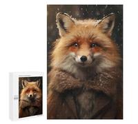 Puzzle pour Adolescents 1000 PCS Happy Winter Smiling Fox Puzzles pour Adolescents - Jouets Anti-Stress - Améliore La Mémoire - Idéal comme Cadeau 1000 PCS
