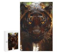 Puzzle pour Adolescents 1000 PCS Intense Tiger Portrait with Glowing Eyes Puzzles pour Adolescents - Jouets Anti-Stress - Assemblage De Motifs - Cadeaux Uniques pour Anniversaire Et Noël 1000 PCS