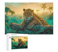 Puzzle pour Adolescents 1000 PCS Jaguar in Amazon Rainforest Puzzle pour Adultes Jeux Amusants Cadeaux De Décoration Parfaits pour Les Amis Et La Famille 1000 PCS