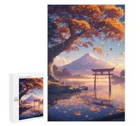 Puzzle pour Adolescents 1000 PCS Japanese Autumn Landscape with Torii Gate Puzzles pour Adultes Découpe De Précision Stimule Le Cerveau Jeu Amusant Et Stimulant pour Toute La Famille 1000 PCS