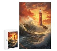 Puzzle pour Adolescents 1000 PCS Lighthouse in Stormy Seas Puzzles pour Adultes Découpe De Précision Stimule Le Cerveau Jeu Amusant Et Stimulant pour Toute La Famille 1000 PCS