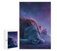 Puzzle pour Adolescents 1000 PCS Lion Couple Under Starry Sky Puzzles pour Adultes Découpe De Précision Stimule Le Cerveau Jeu Amusant Et Stimulant pour Toute La Famille 1000 PCS