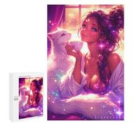 Puzzle pour Adolescents 1000 PCS Magical Fantasy with Cat Puzzles pour Adultes Découpe De Précision Stimule Le Cerveau Jeu Amusant Et Stimulant pour Toute La Famille 1000 PCS