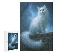 Puzzle pour Adolescents 1000 PCS Magical Snow Cat Portrait Puzzles pour Adultes Découpe De Précision Stimule Le Cerveau Jeu Amusant Et Stimulant pour Toute La Famille 1000 PCS