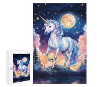 Puzzle pour Adolescents 1000 PCS Magical Unicorn Under The Moonlight Puzzle pour Adultes - Jeu Manuel - Décoration Murale - Difficile Et Stimulant 1000 PCS