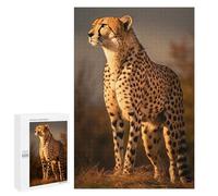 Puzzle pour Adolescents 1000 PCS Majestic Cheetah Close Up Puzzle Adulte, Jouet, Décoration Murale, Découpe De Précision, Jeu Stimulant, Cadeaux 1000 PCS