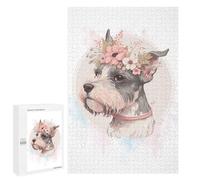 Puzzle pour Adolescents 1000 PCS Miniature Schauzer Dog Art Puzzles pour Adolescents - Jouets Anti-Stress - Assemblage De Motifs - Cadeaux Uniques pour Anniversaire Et Noël 1000 PCS