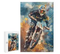 Puzzle pour Adolescents 1000 PCS Motocross Rider in Action Puzzles pour Adultes Découpe De Précision Stimule Le Cerveau Jeu Amusant Et Stimulant pour Toute La Famille 1000 PCS