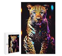 Puzzle pour Adolescents 1000 PCS Neon Leopard Portrait -9 Puzzle pour Adultes Jeux Relaxants pour Améliorer La Mémoire Cadeaux d'anniversaire Et De Noël Uniques 1000 PCS