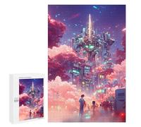 Puzzle pour Adolescents 1000 PCS Neon Sky Cityscape Puzzle pour Adultes Jeux Relaxants pour Améliorer La Mémoire Cadeaux d'anniversaire Et De Noël Uniques 1000 PCS