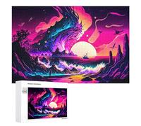 Puzzle pour Adolescents 1000 PCS Neon Sunset Wave Casse-tête pour Adultes Jeux Familiaux Analyse Et Logique Activités Ludiques À La Maison 1000 PCS