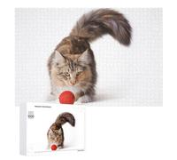 Puzzle pour Adolescents 1000 PCS Norwegian Forest Cat Puzzle pour Adultes Jeux Relaxants, Amusants Et Humoristiques Cadeaux d'anniversaire Et De Noël Uniques 1000 PCS