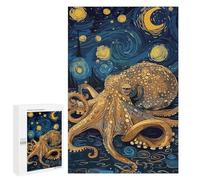 Puzzle pour Adolescents 1000 PCS Octopus in Starry Night Style Puzzle pour Adultes - Jeu Manuel - Décoration Murale - Difficile Et Stimulant 1000 PCS