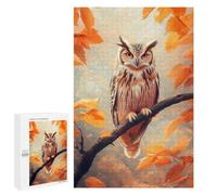 Puzzle pour Adolescents 1000 PCS Owl Perched on Branch in Autumn Puzzles pour Adultes - Décoration Murale - Idée pour Passer Le Temps À La Maison - Anniversaire, Noël 1000 PCS