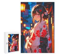 Puzzle pour Adolescents 1000 PCS Pièces De Puzzle Anime Girl in Kimono Puzzles pour Adolescents - Décoration Murale - Cadeaux pour Femmes, Amis Et Famille 1000 PCS