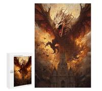 Puzzle pour Adolescents 1000 PCS Pièces De Puzzle Attack of The Fire Dragon Puzzles pour Adolescents - Décoration Murale - Cadeaux pour Femmes, Amis Et Famille 1000 PCS