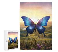 Puzzle pour Adolescents 1000 PCS Pièces De Puzzle Beautiful Blue Butterfly Puzzles pour Adolescents - Décoration Murale - Cadeaux pour Femmes, Amis Et Famille 1000 PCS