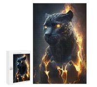 Puzzle pour Adolescents 1000 PCS Pièces De Puzzle Black Panther Fantasy Fire Puzzles pour Adolescents - Décoration Murale - Cadeaux pour Femmes, Amis Et Famille 1000 PCS