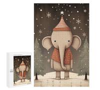 Puzzle pour Adolescents 1000 PCS Pièces De Puzzle Cute Xmas Elephant Puzzles pour Adolescents - Décoration Murale - Cadeaux pour Femmes, Amis Et Famille 1000 PCS