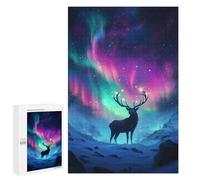 Puzzle pour Adolescents 1000 PCS Pièces De Puzzle Magical Aurora Deer Nature Puzzles pour Adolescents - Décoration Murale - Cadeaux pour Femmes, Amis Et Famille 1000 PCS